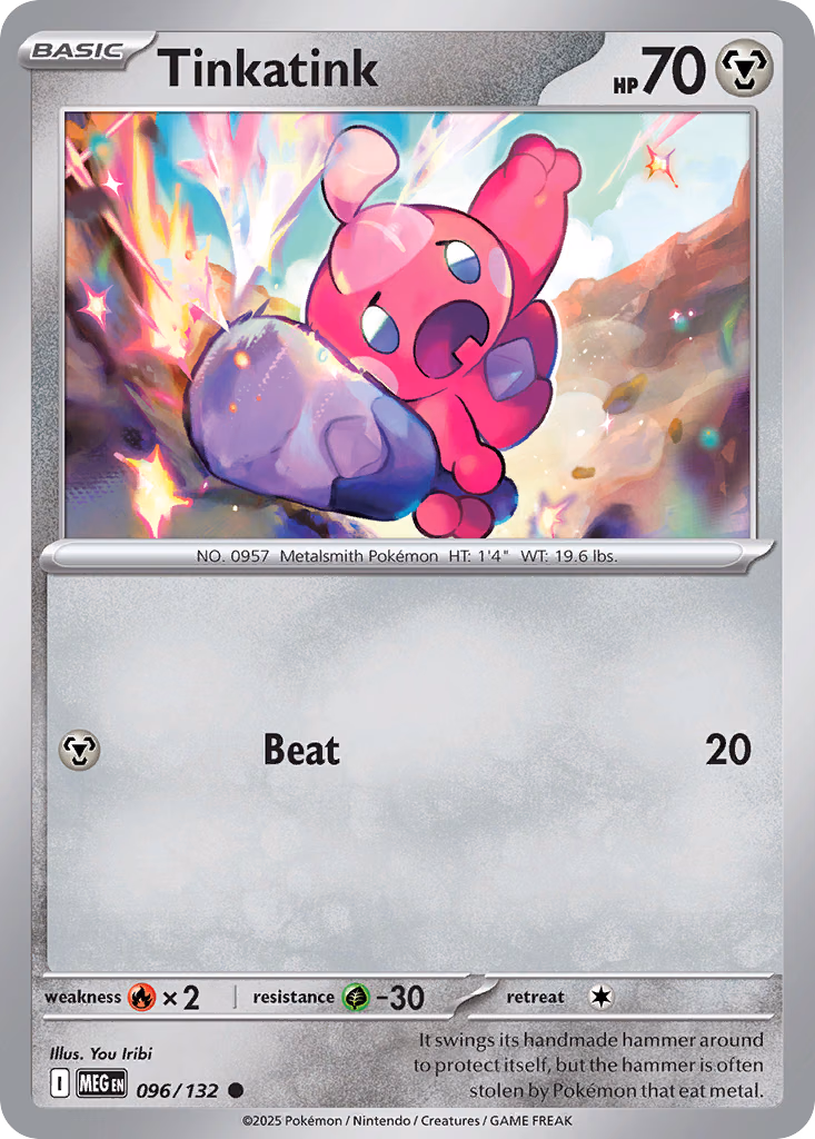 Tinkatink Pokemon card (096/132, Mega Evolution)
