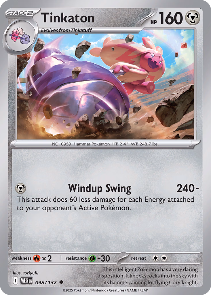 Tinkaton Pokemon card (098/132, Mega Evolution)