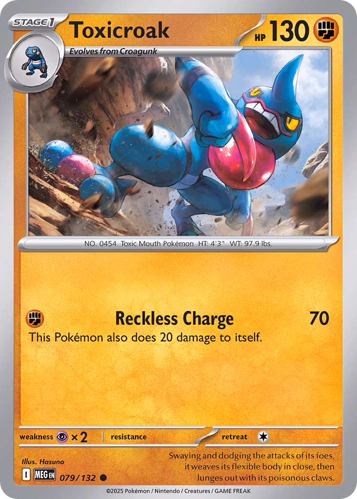 Toxicroak Pokemon card (079/132, Mega Evolution)