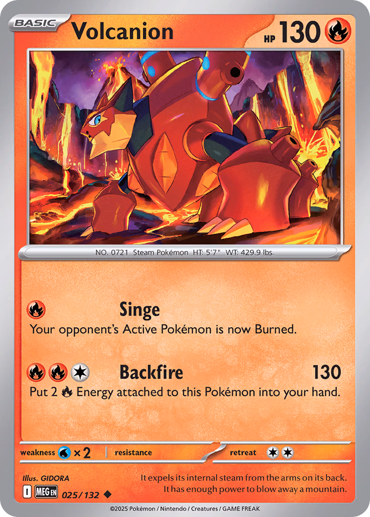 Volcanion Pokemon card (025/132, Mega Evolution)