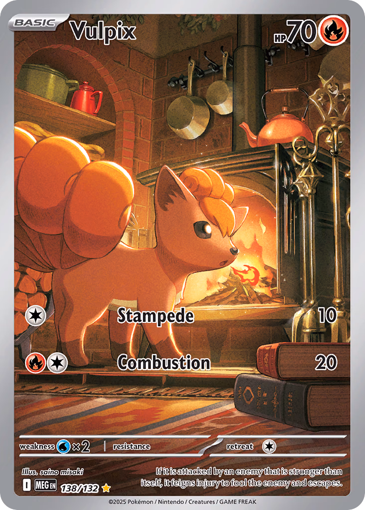 Vulpix Pokemon card (138/132, Mega Evolution)