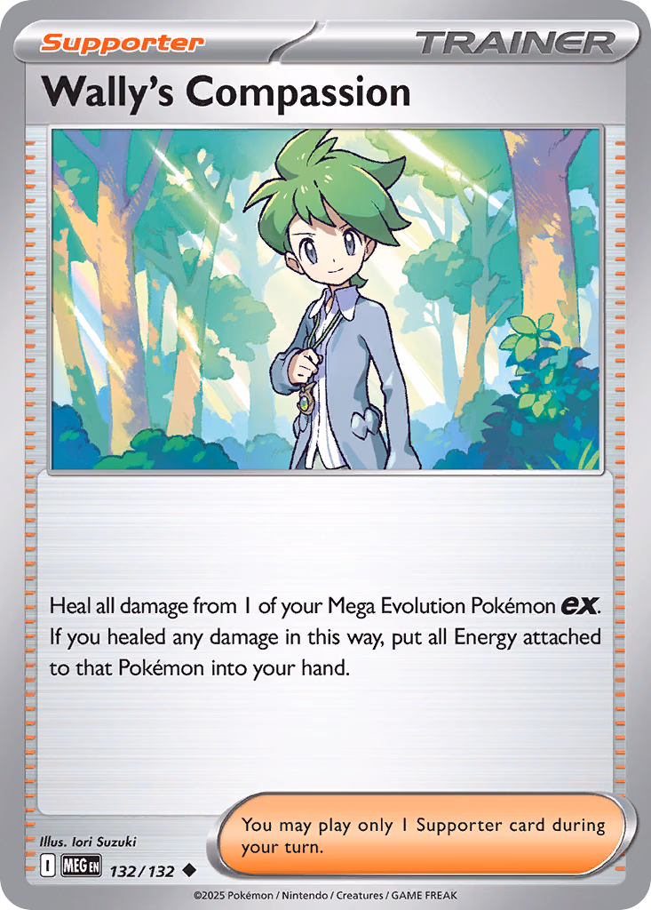 Wally's Compassion Pokemon card (132/132, Mega Evolution)