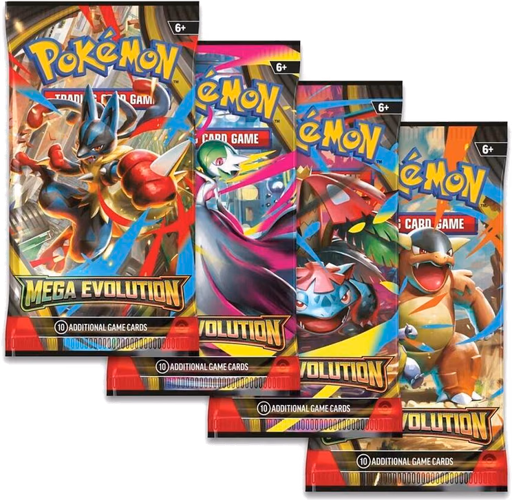Pokemon Mega Evolution Booster Pack Art Bundle [Set of 4]