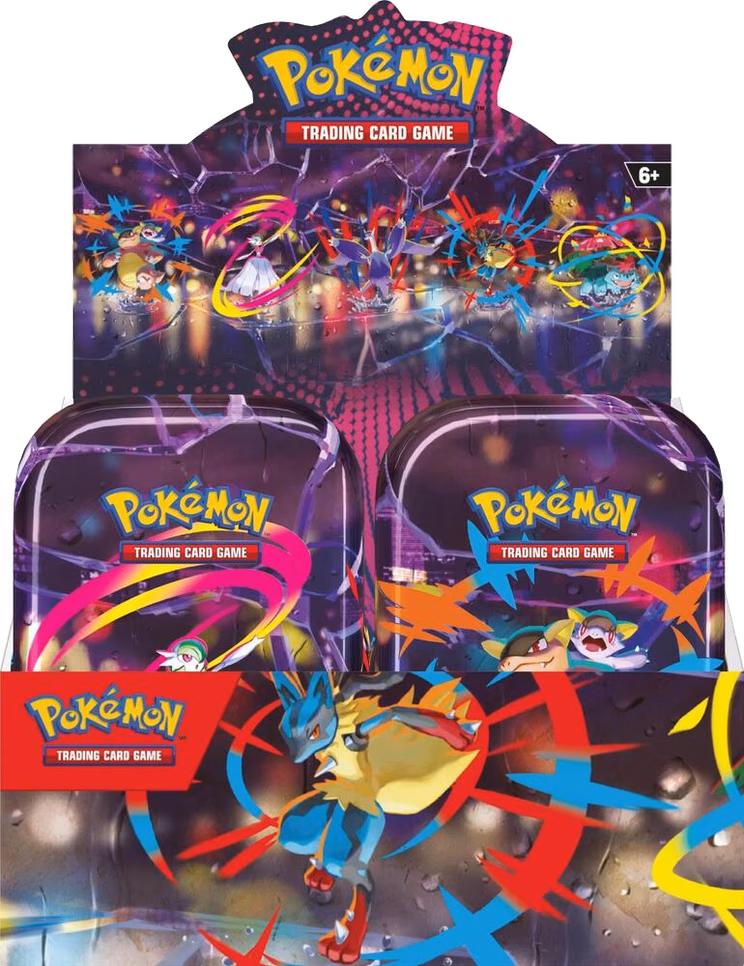 Pokemon Mega Evolution Mega Heroes Mini Tin Display