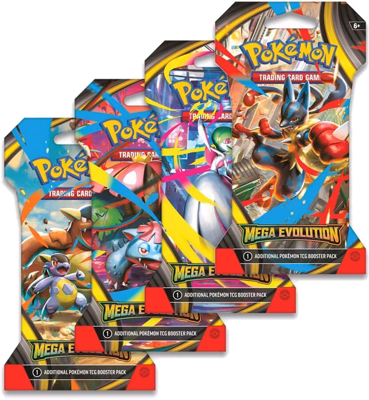 Pokemon Mega Evolution Sleeved Booster Pack Art Bundle [Set of 4]