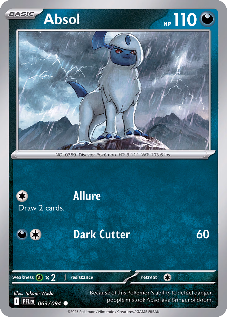 Absol Pokemon card (063/094, Phantasmal Flames)