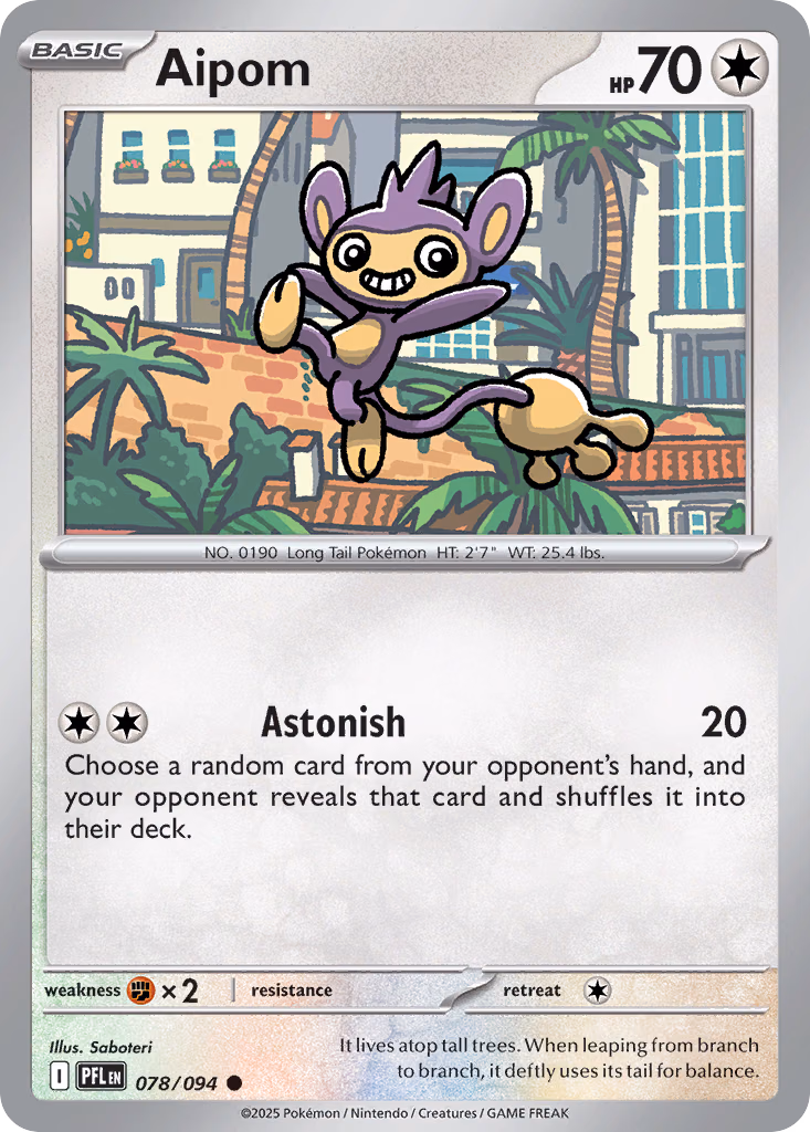 Aipom Pokemon card (078/094, Phantasmal Flames)