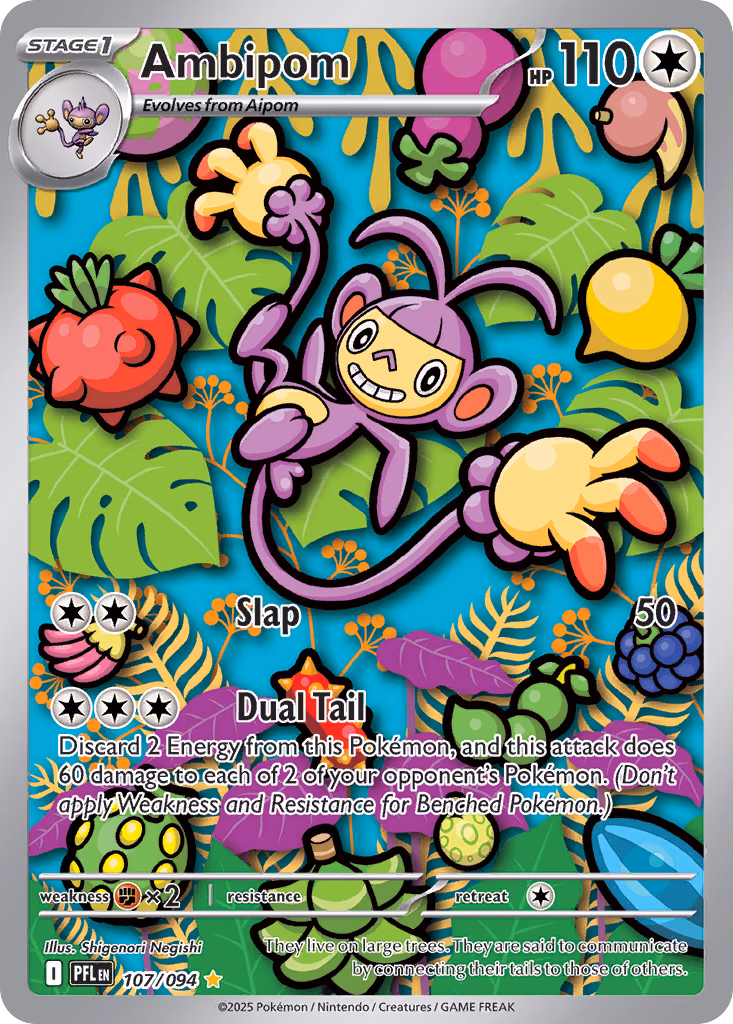 Ambipom Pokemon card (107/094, Phantasmal Flames)