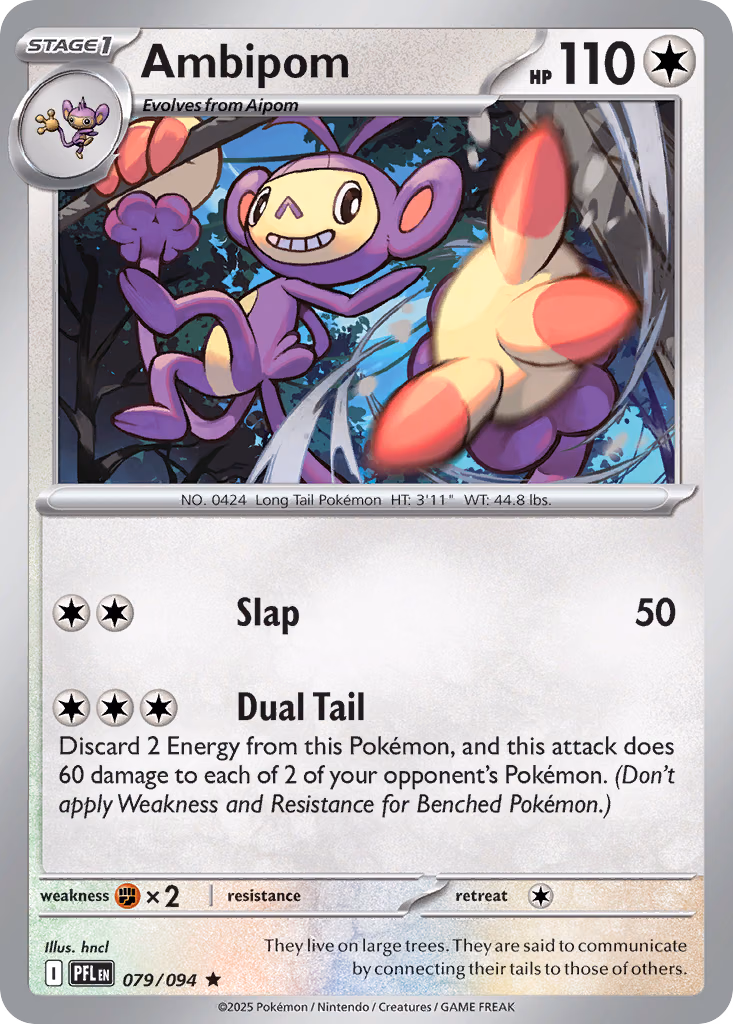 Ambipom Pokemon card (079/094, Phantasmal Flames)