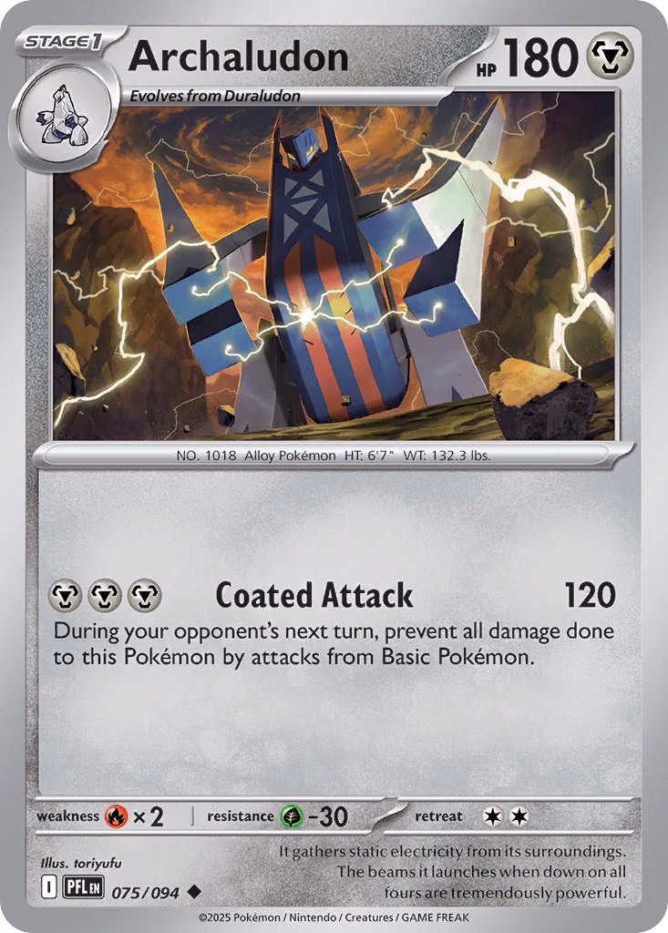 Archaludon Pokemon card (075/094, Phantasmal Flames)