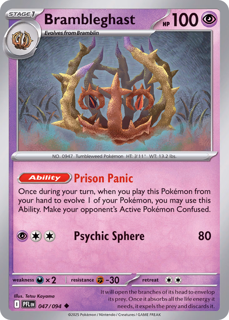 Brambleghast Pokemon card (047/094, Phantasmal Flames)