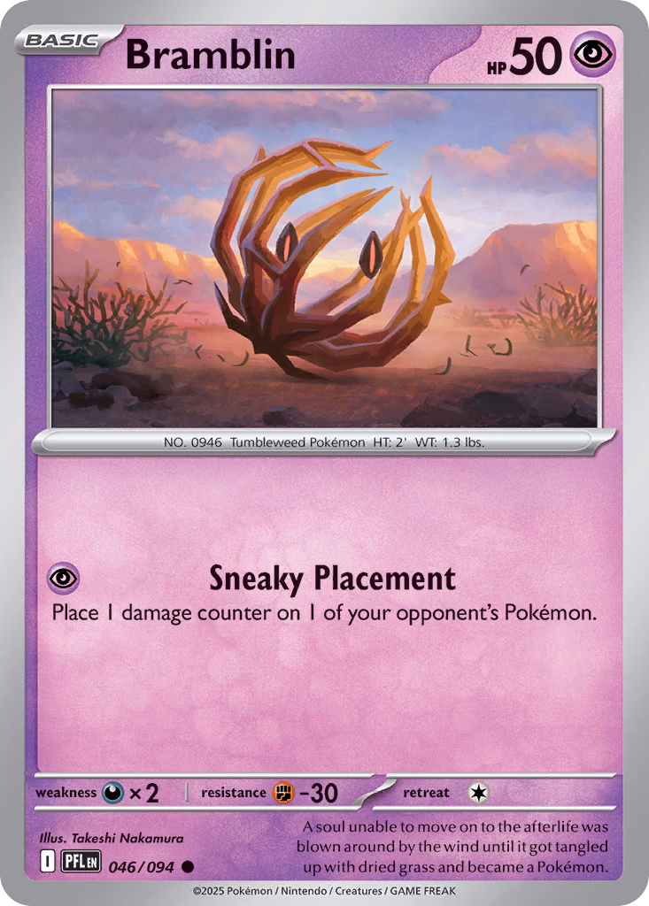Bramblin Pokemon card (046/094, Phantasmal Flames)