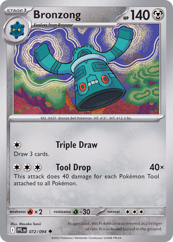 Bronzong Pokemon card (072/094, Phantasmal Flames)