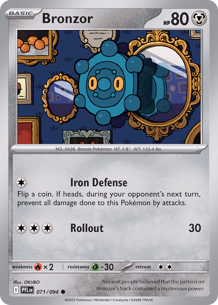 Bronzor Pokemon card (071/094, Phantasmal Flames)