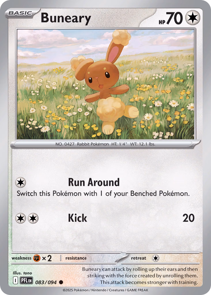 Buneary Pokemon card (083/094, Phantasmal Flames)