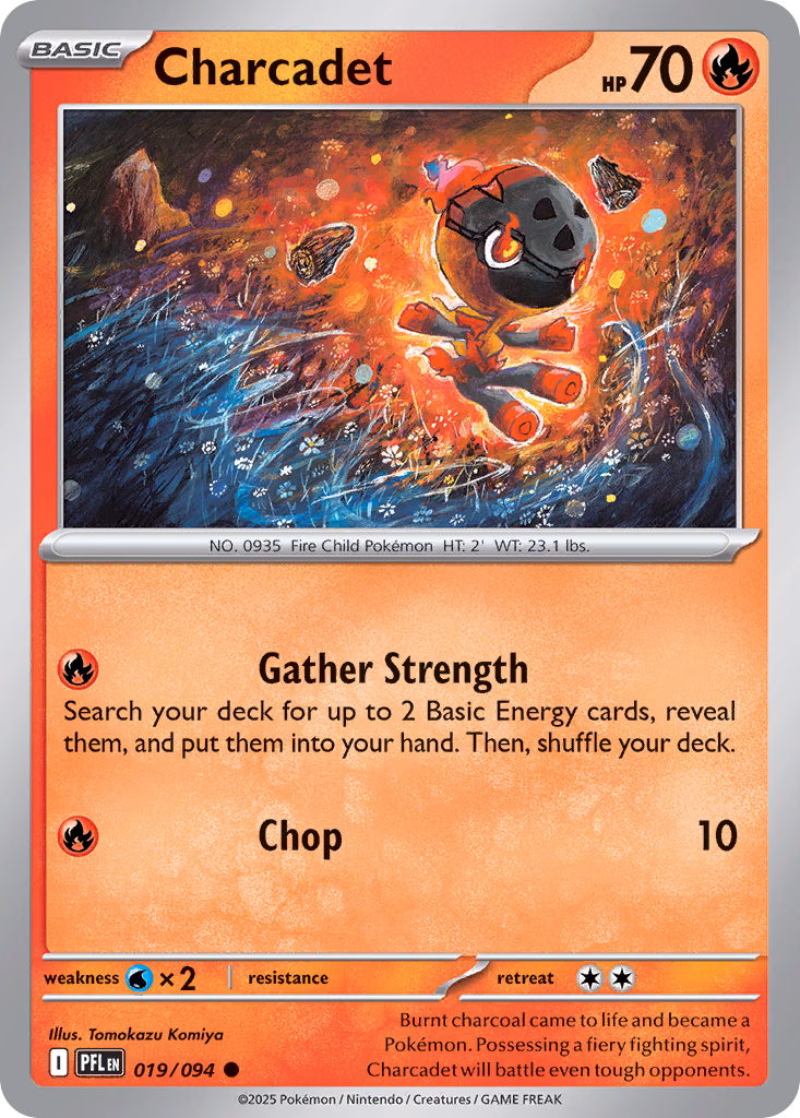 Charcadet Pokemon card (019/094, Phantasmal Flames)