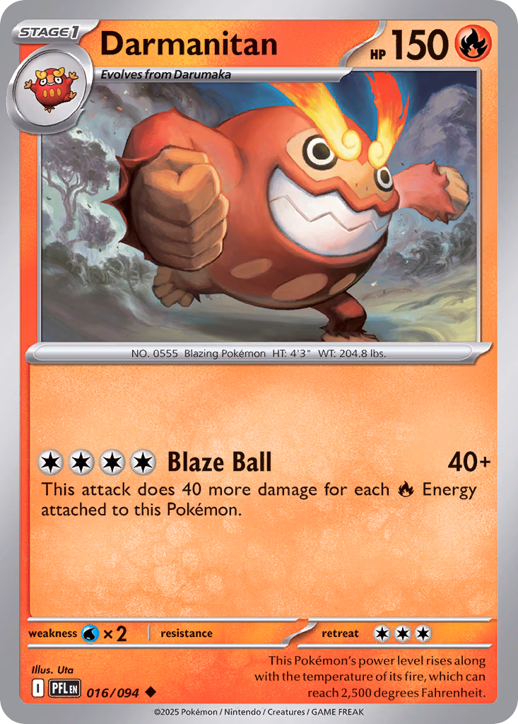 Darmanitan Pokemon card (016/094, Phantasmal Flames)