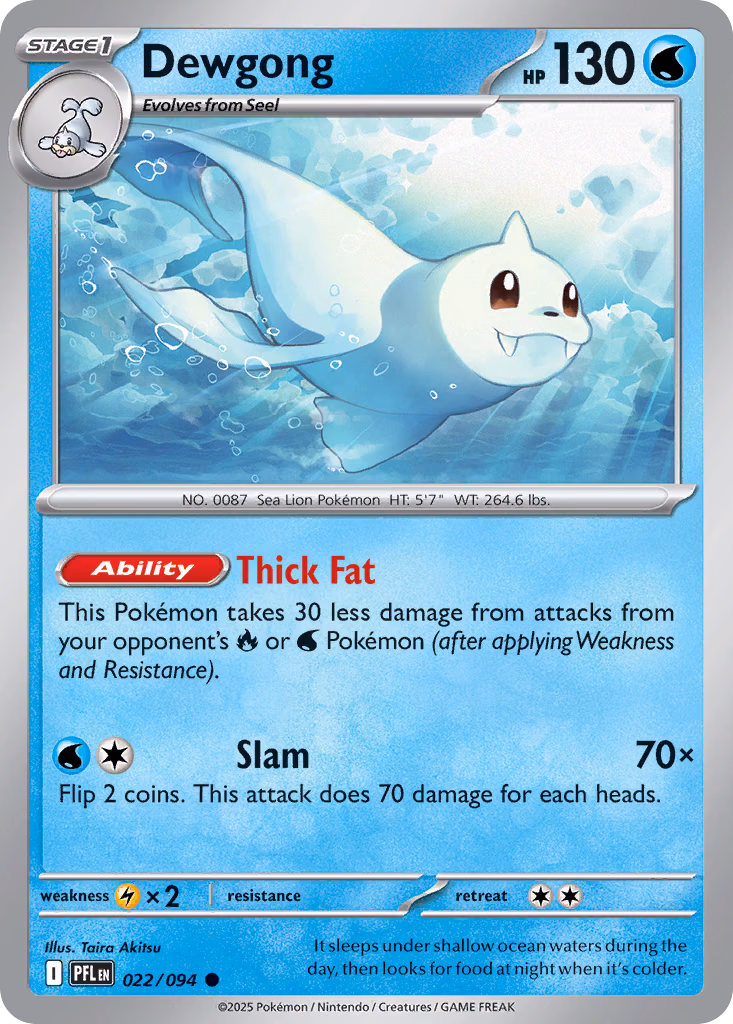 Dewgong Pokemon card (022/094, Phantasmal Flames)