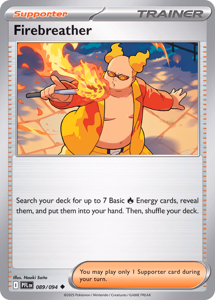 Firebreather Pokemon card (089/094, Phantasmal Flames)