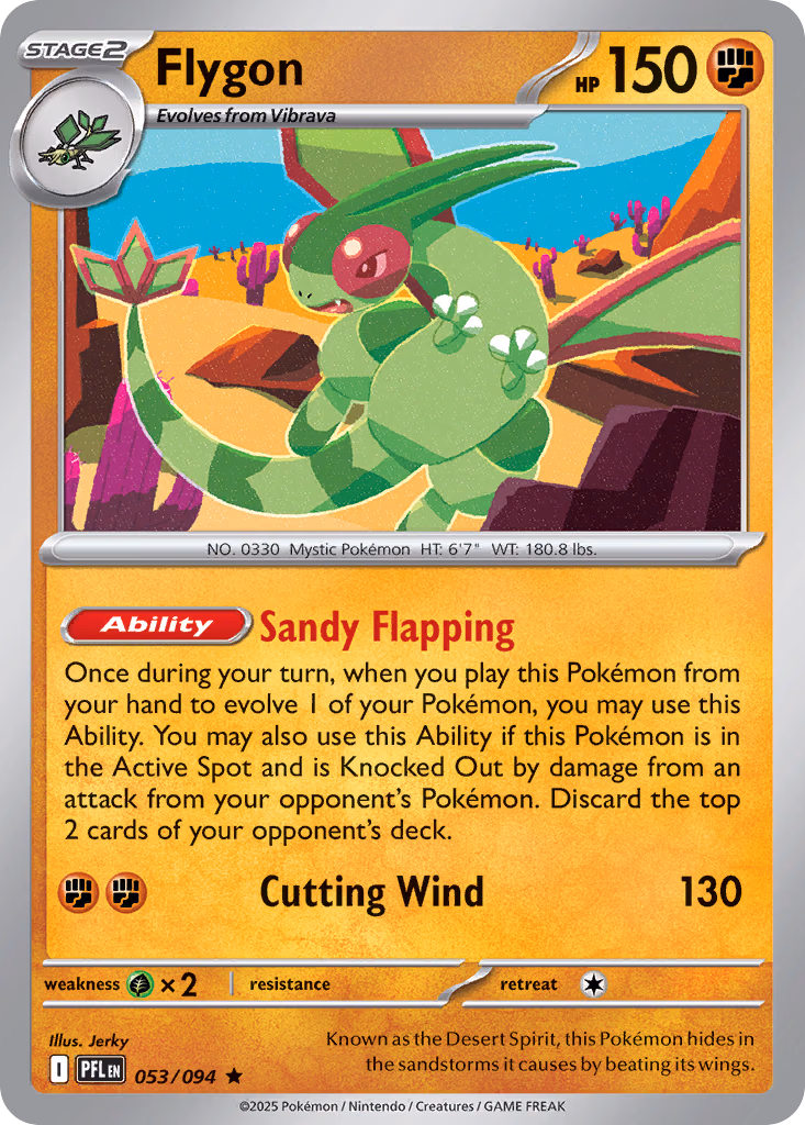 Flygon Pokemon card (053/094, Phantasmal Flames)