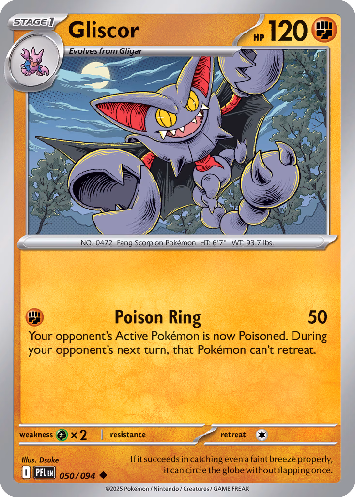 Gliscor Pokemon card (050/094, Phantasmal Flames)