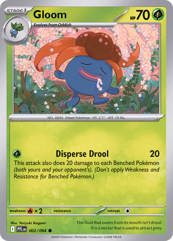 Gloom Pokemon card (002/094, Phantasmal Flames)