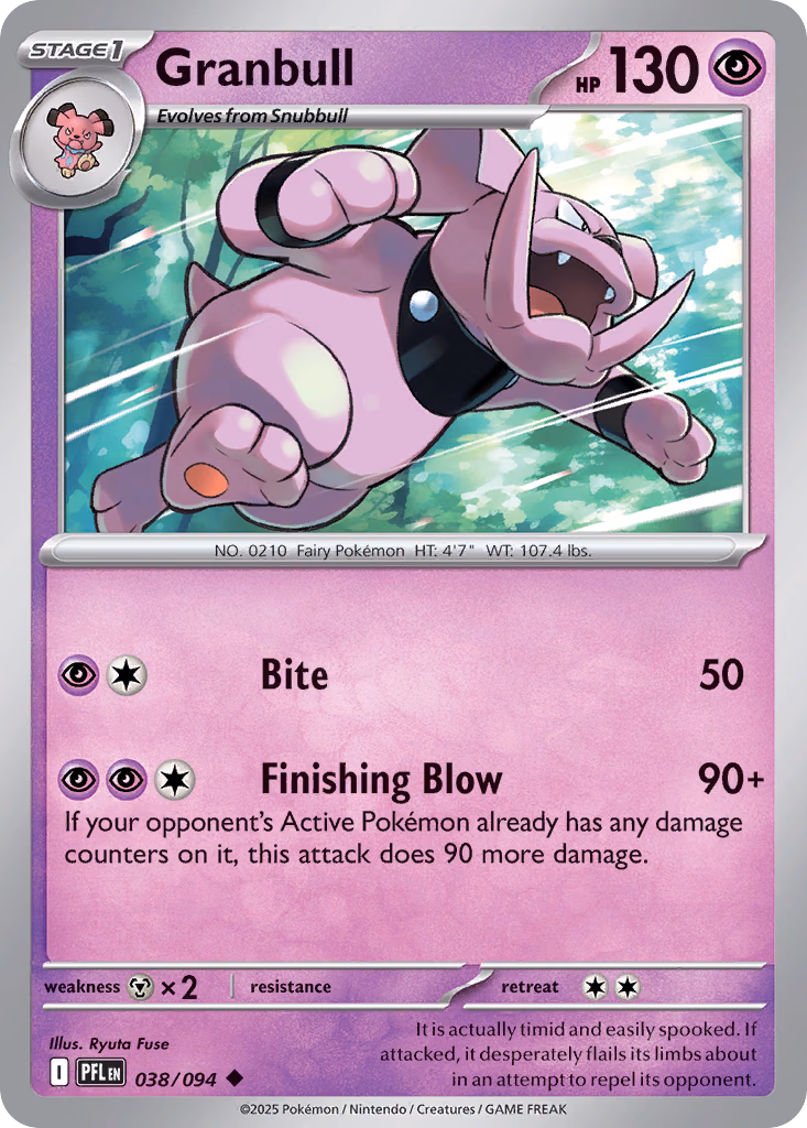 Granbull Pokemon card (038/094, Phantasmal Flames)