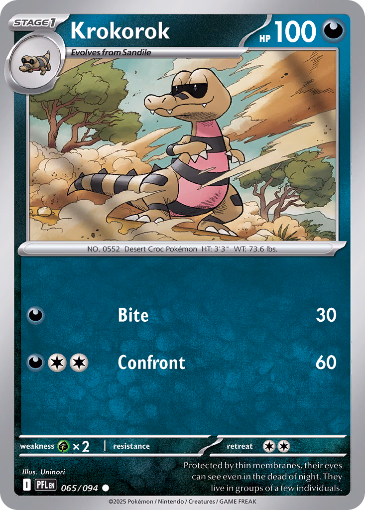 Krokorok Pokemon card (065/094, Phantasmal Flames)