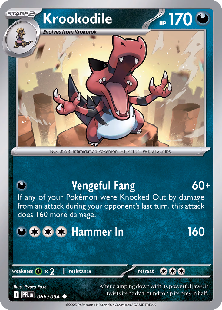 Krookodile Pokemon card (066/094, Phantasmal Flames)