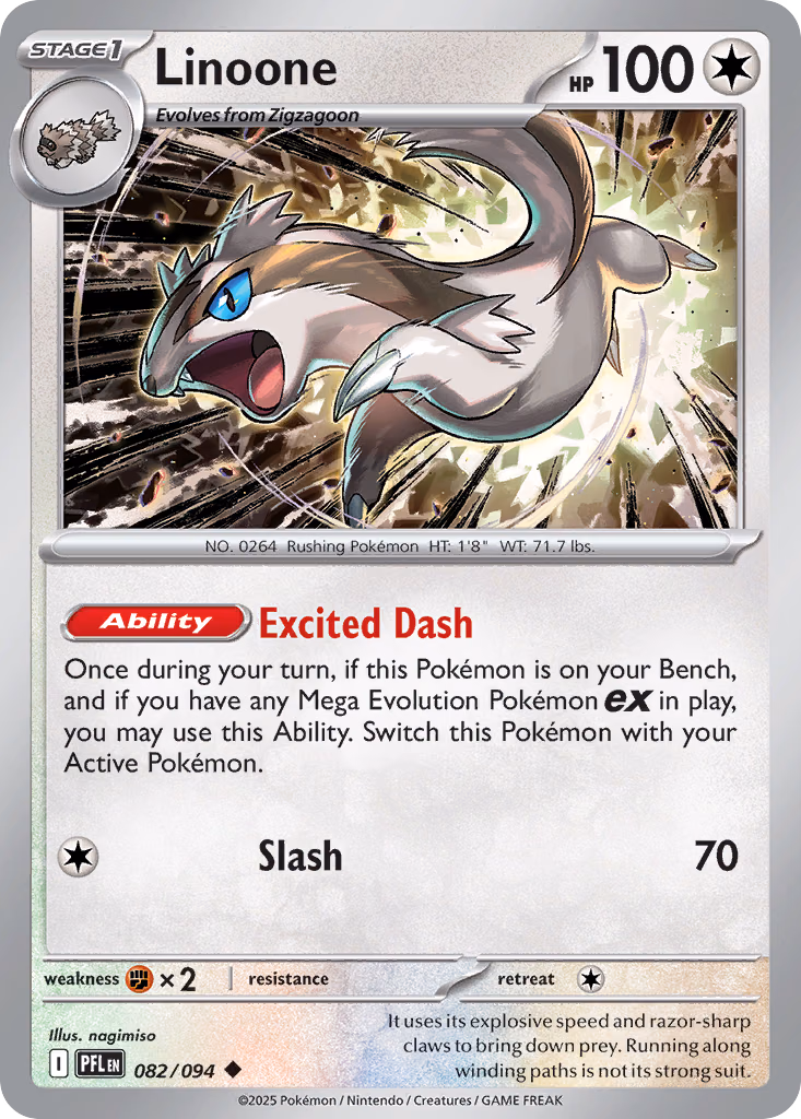 Linoone Pokemon card (082/094, Phantasmal Flames)