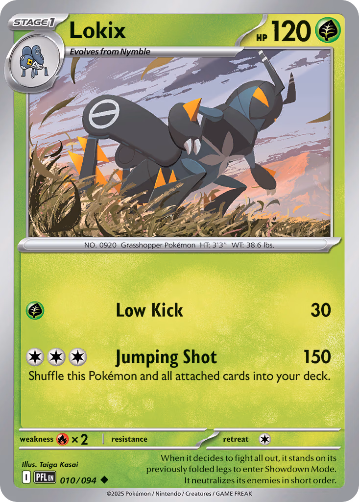 Lokix Pokemon card (010/094, Phantasmal Flames)