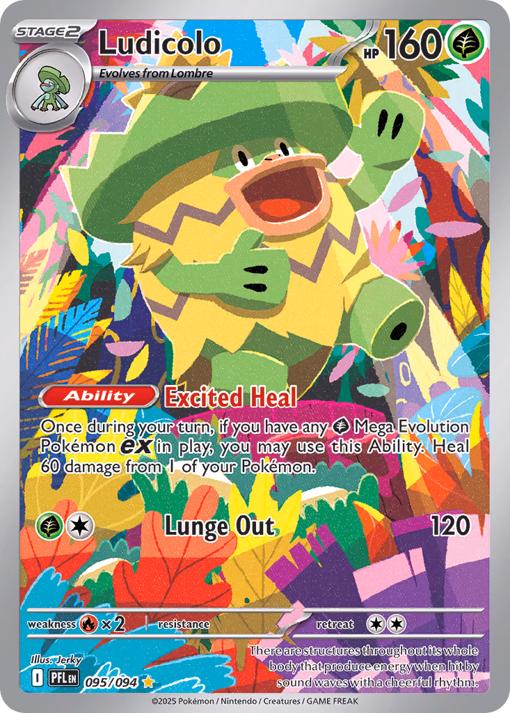 Ludicolo Pokemon card (095/094, Phantasmal Flames)