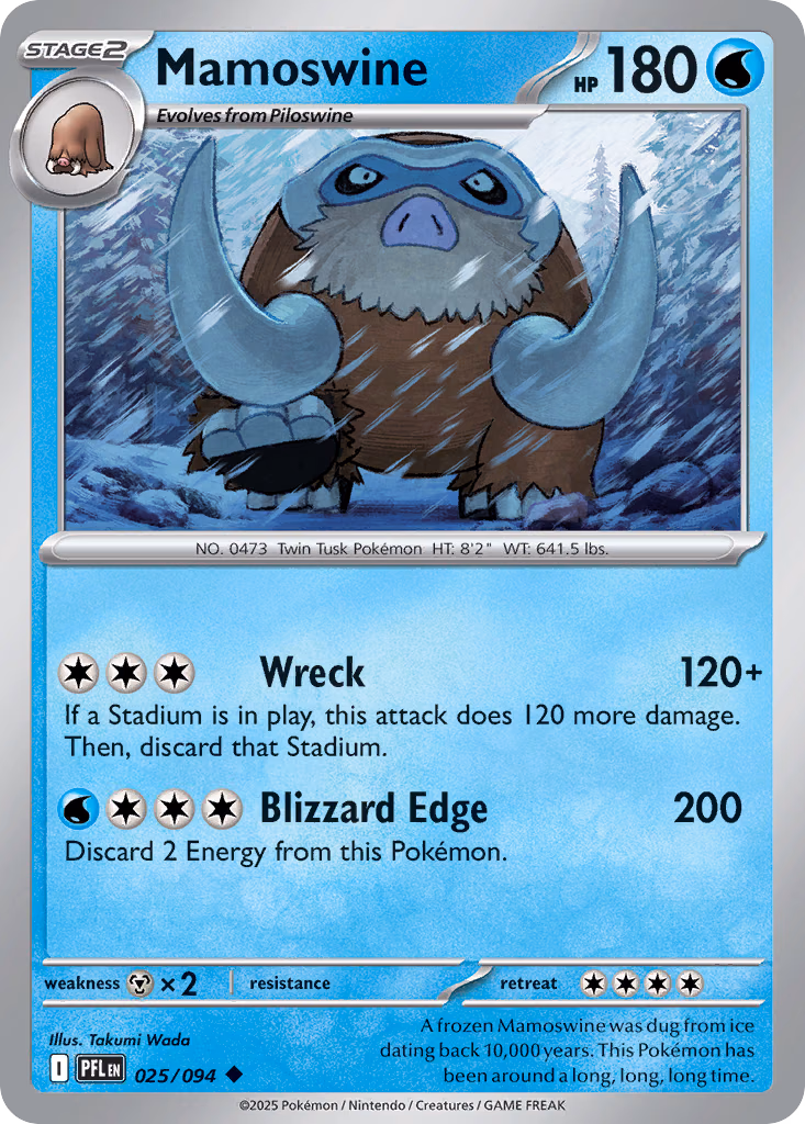 Mamoswine Pokemon card (025/094, Phantasmal Flames)