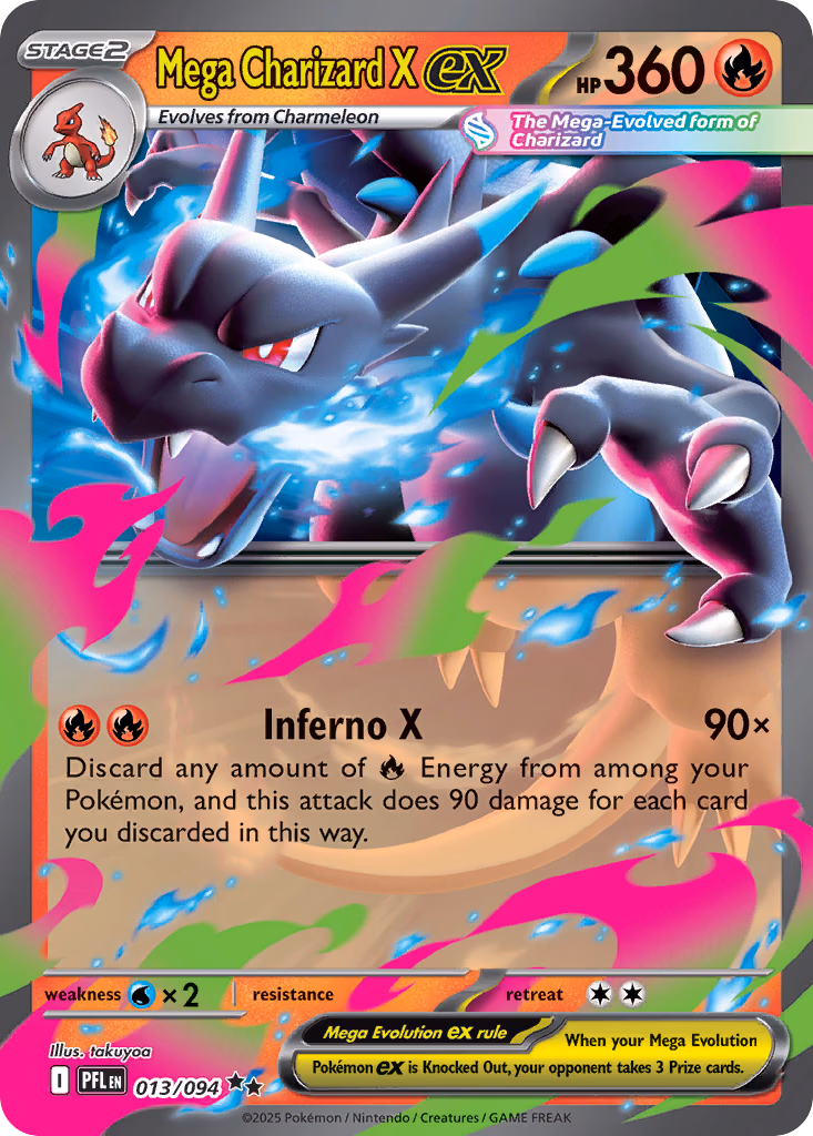 Mega Charizard X ex Pokemon card (013/094, Phantasmal Flames)