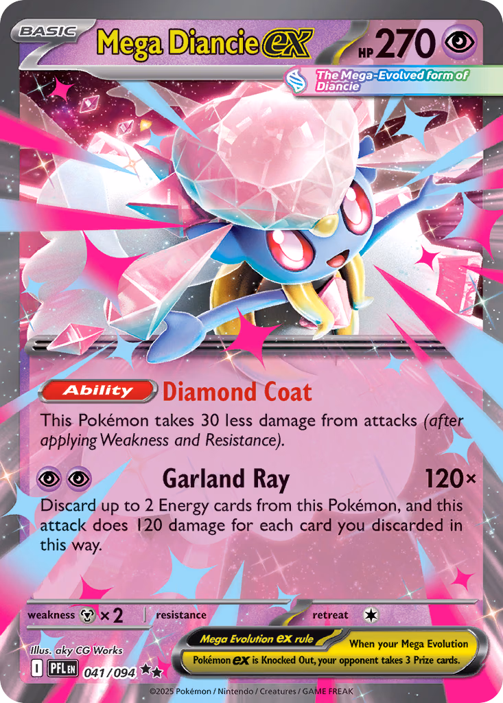 Mega Diancie ex Pokemon card (041/094, Phantasmal Flames)