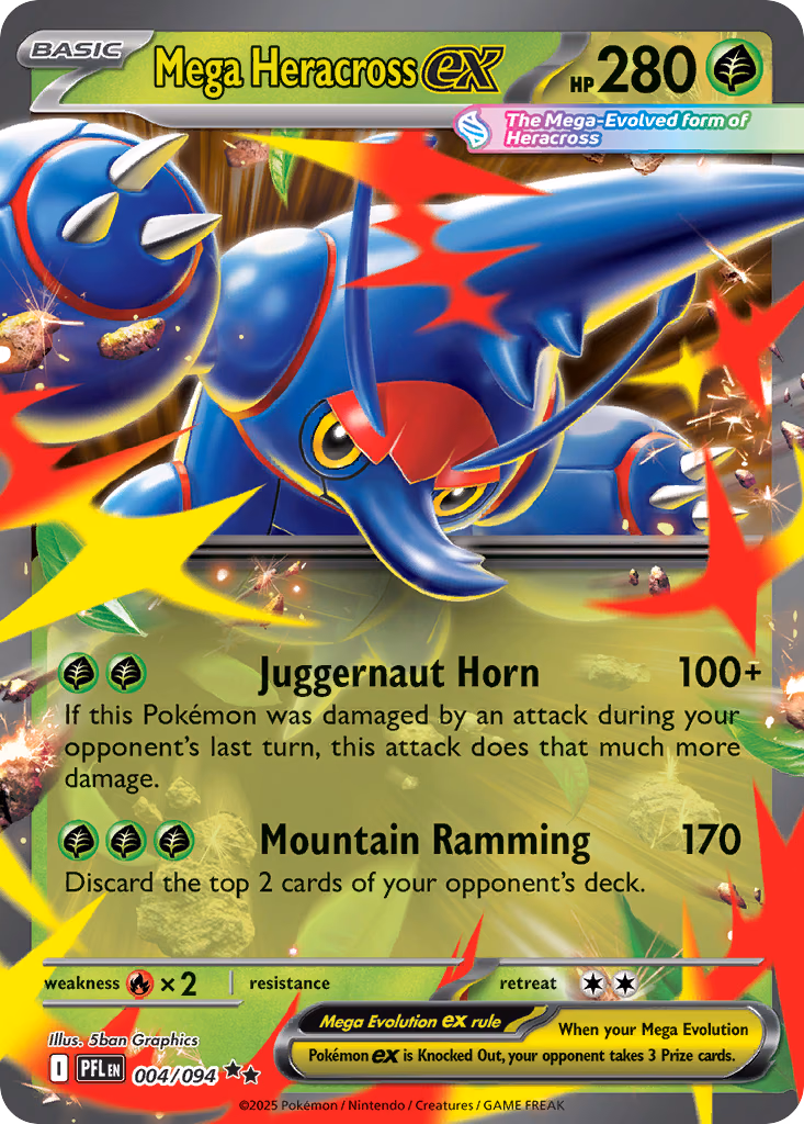 Mega Heracross ex Pokemon card (004/094, Phantasmal Flames)