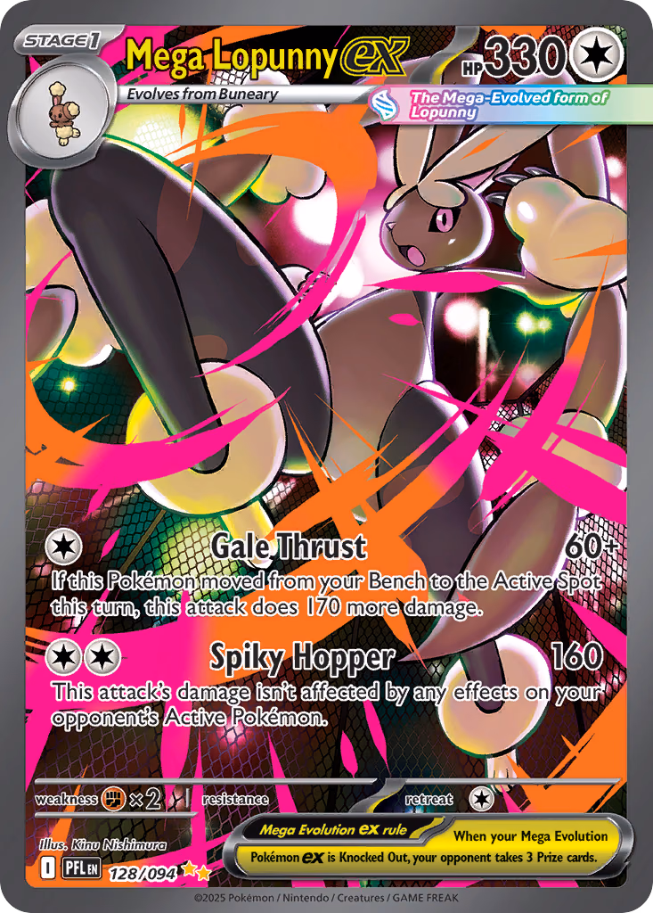 Mega Lopunny ex Pokemon card (128/094, Phantasmal Flames)