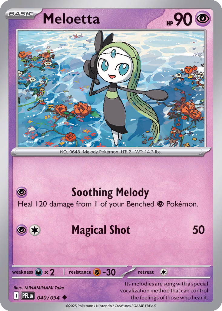 Meloetta Pokemon card (040/094, Phantasmal Flames)
