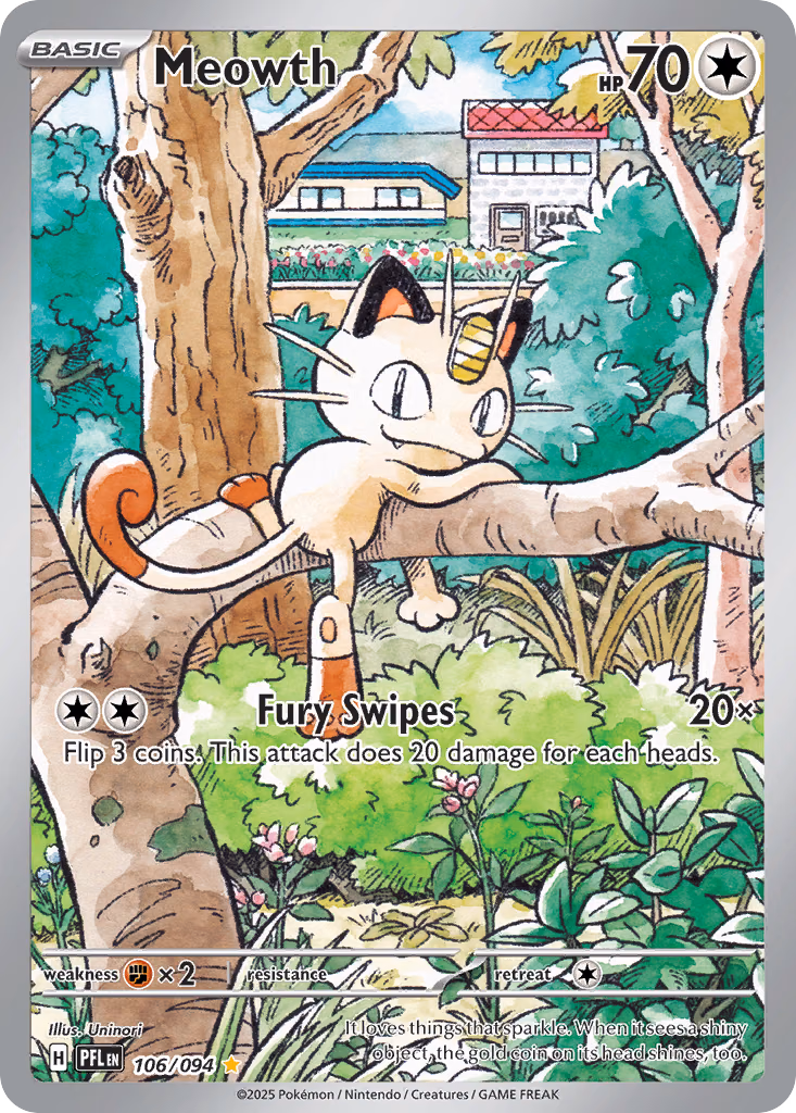 Meowth Pokemon card (106/094, Phantasmal Flames)