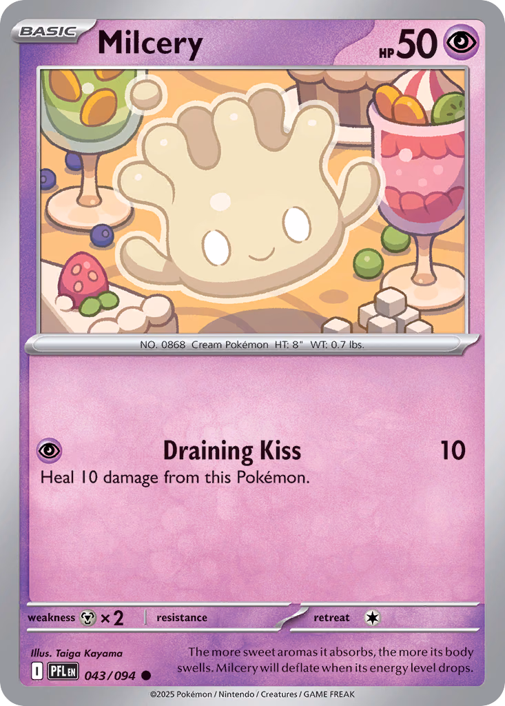 Milcery Pokemon card (043/094, Phantasmal Flames)