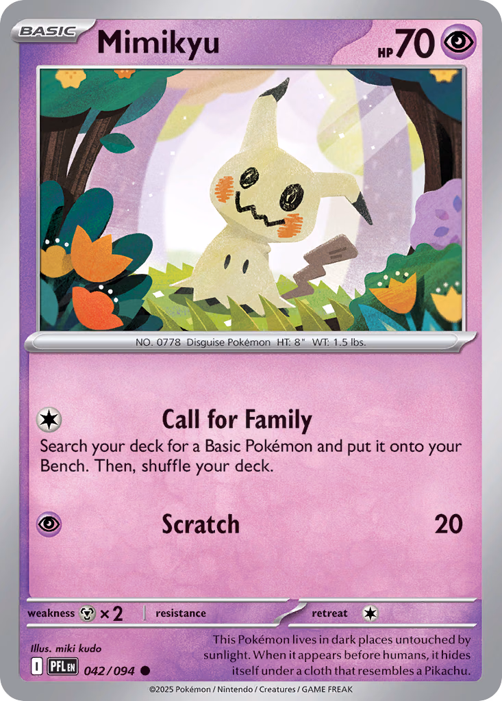 Mimikyu Pokemon card (042/094, Phantasmal Flames)