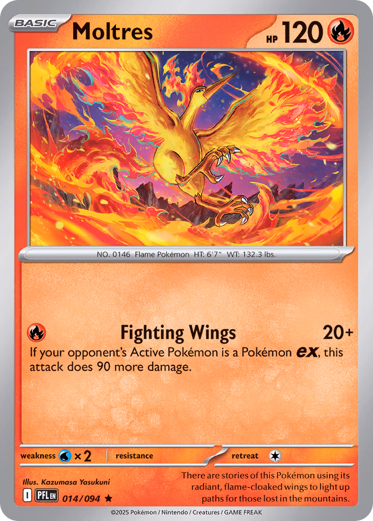 Moltres Pokemon card (014/094, Phantasmal Flames)