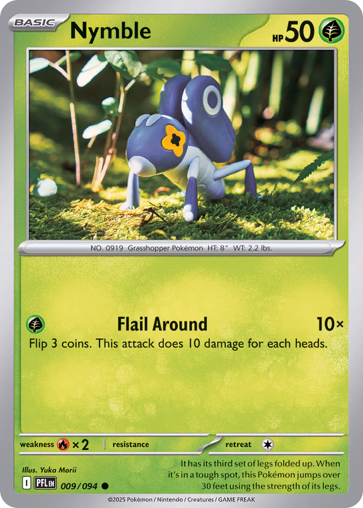 Nymble Pokemon card (009/094, Phantasmal Flames)