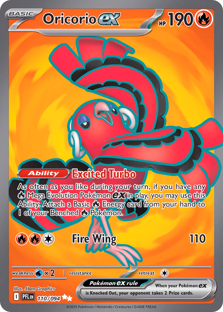 Oricorio ex Pokemon card (110/094, Phantasmal Flames)