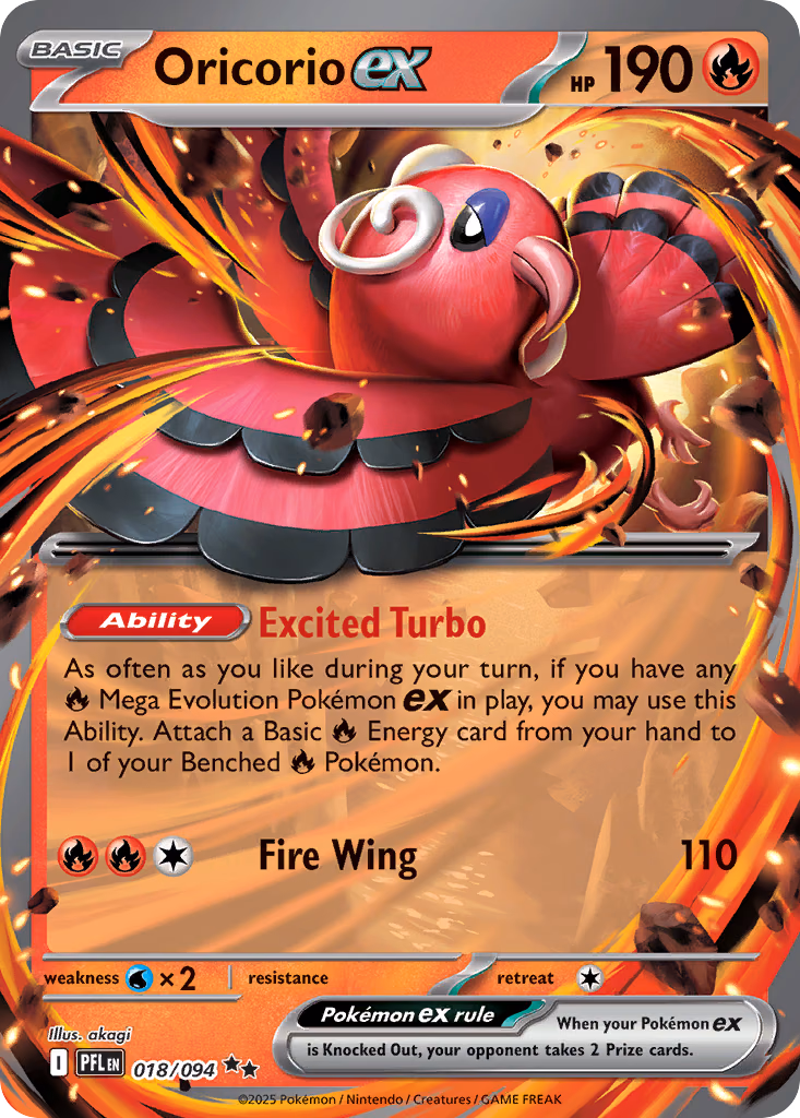 Oricorio ex Pokemon card (018/094, Phantasmal Flames)