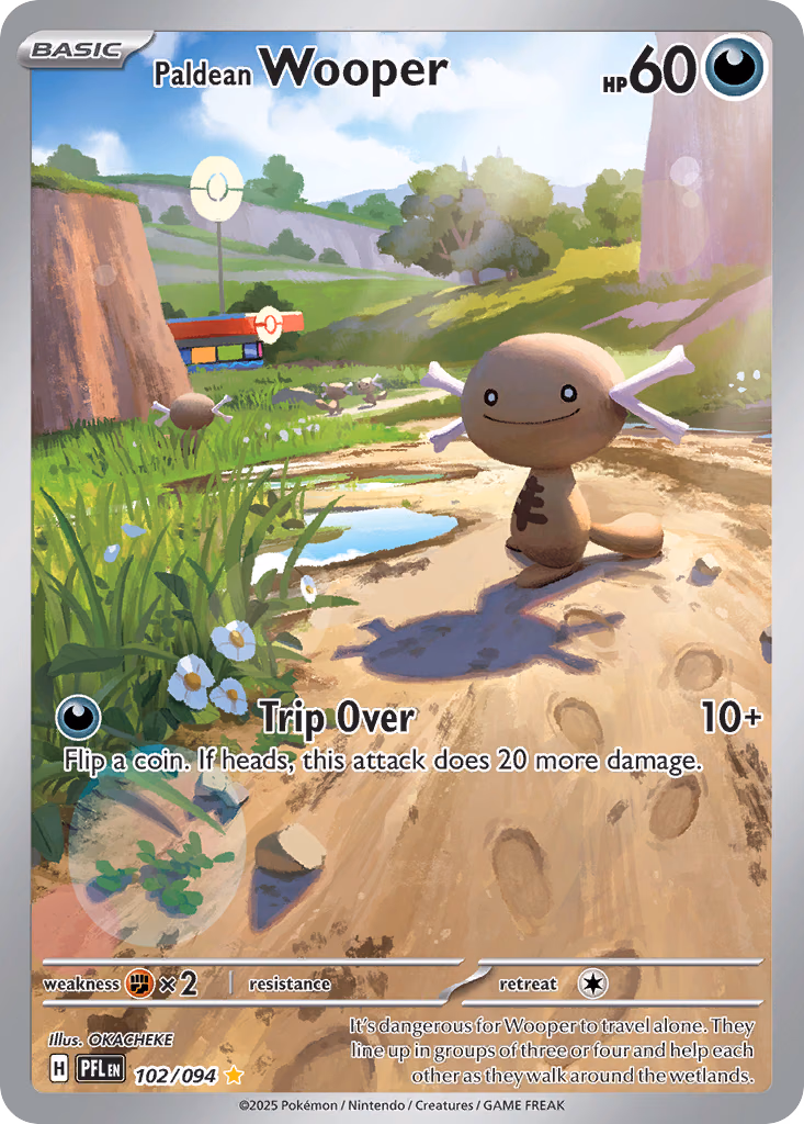 Paldean Wooper Pokemon card (102/094, Phantasmal Flames)
