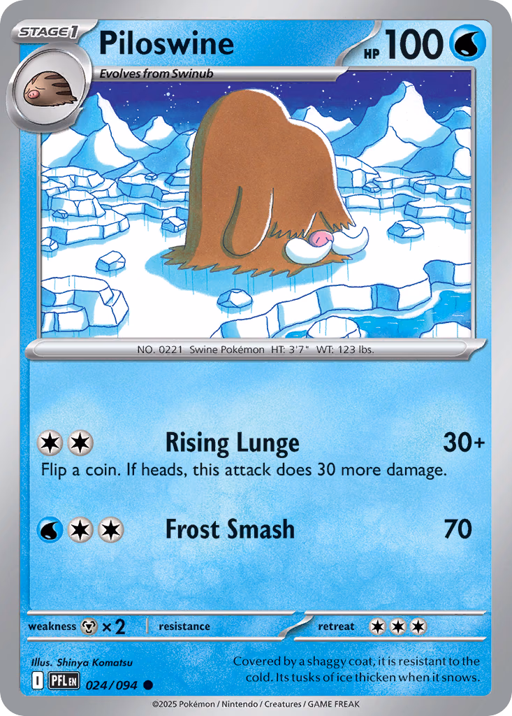 Piloswine Pokemon card (024/094, Phantasmal Flames)