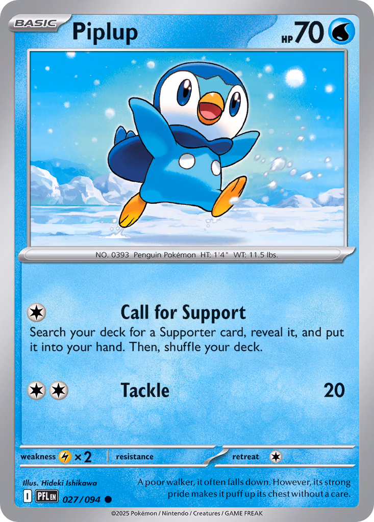 Piplup Pokemon card (027/094, Phantasmal Flames)