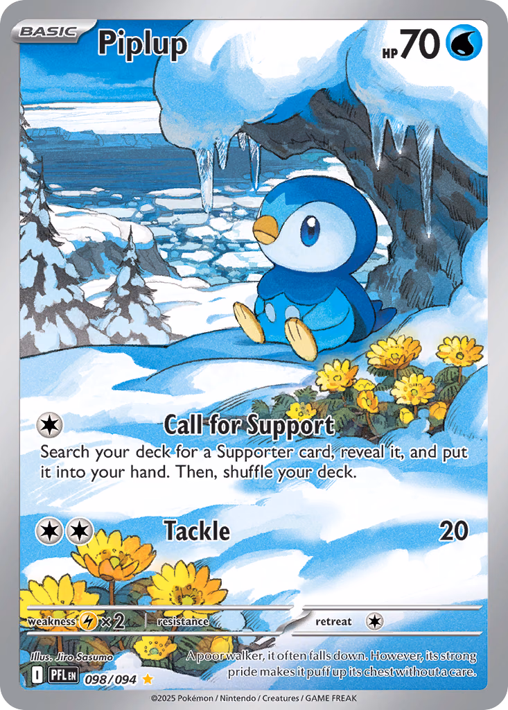 Piplup Pokemon card (098/094, Phantasmal Flames)