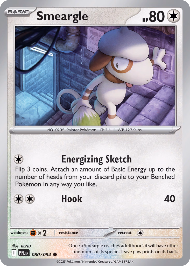 Smeargle Pokemon card (080/094, Phantasmal Flames)